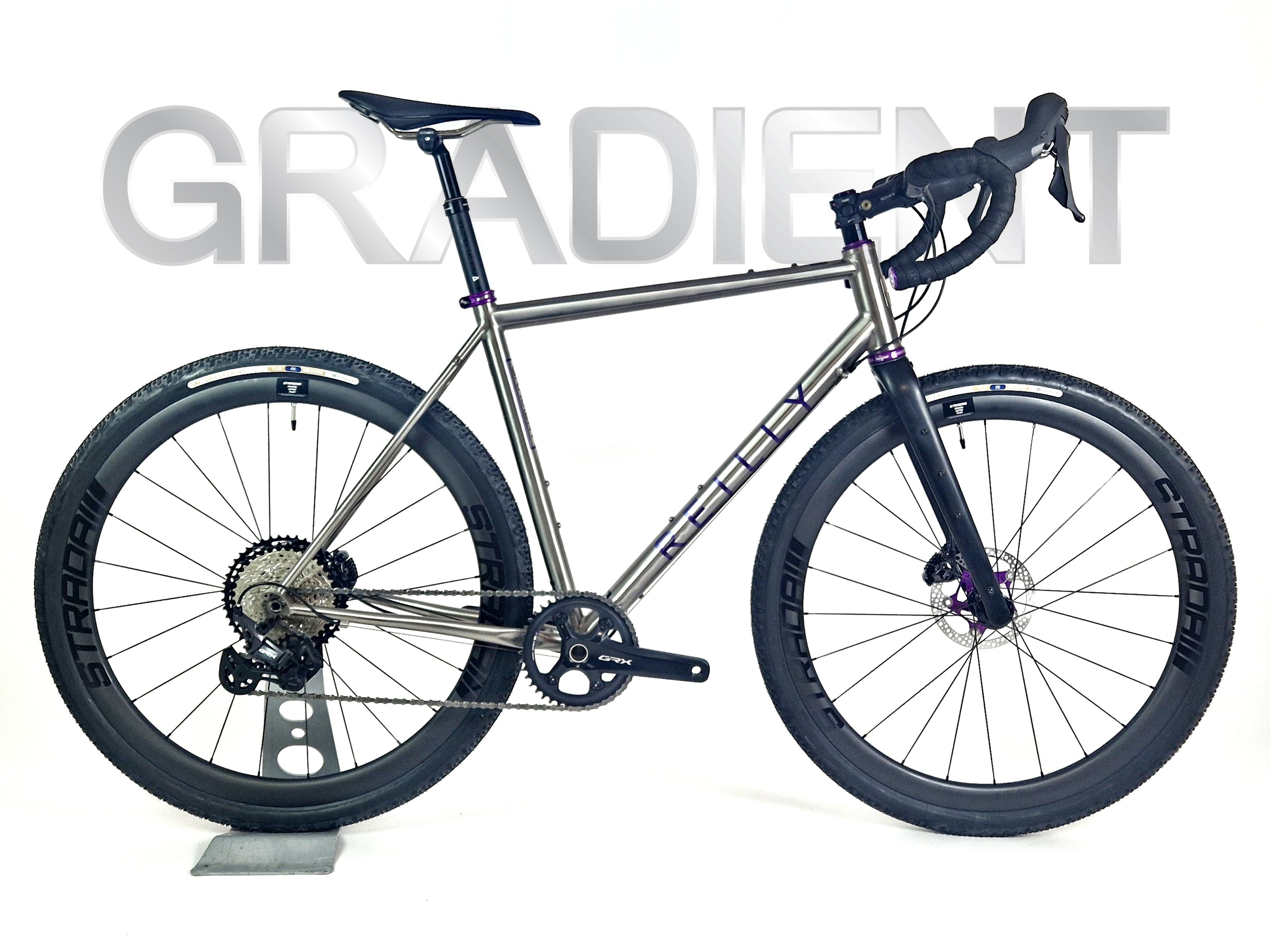 Reilly Gradient titanium bicycle complete build against white background