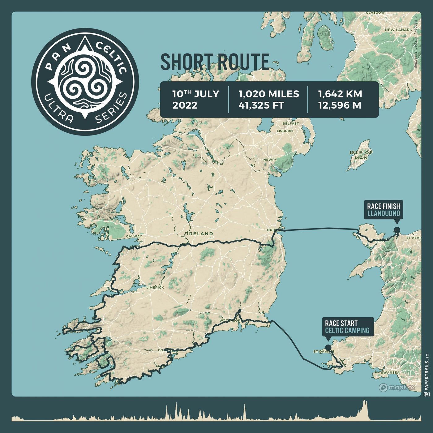 a map showing northern ireland and displaying a cycle route.