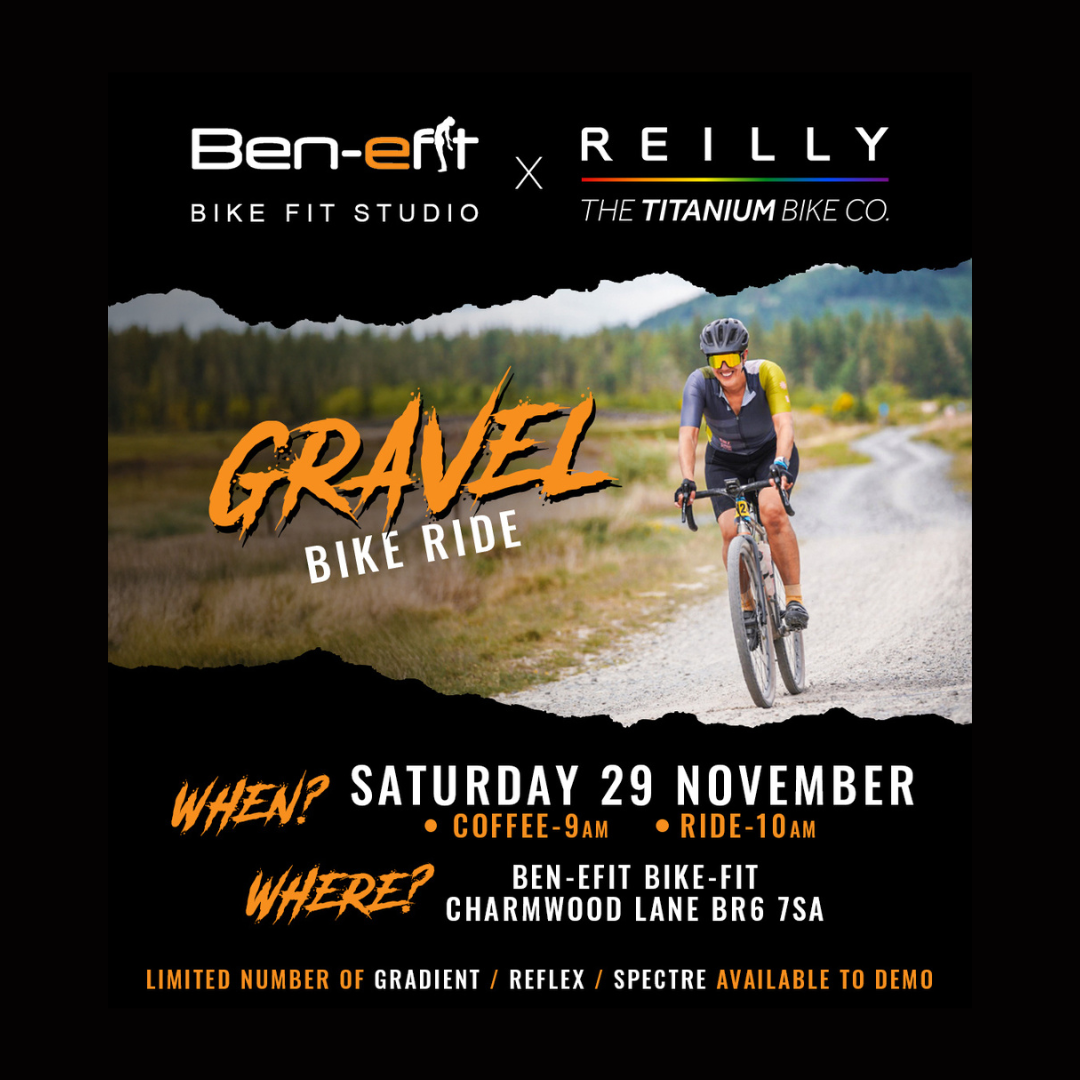 Gravel bike ride event featuring Ben-Efit Bike Fit Studio and Reilly Titanium Bike Co.