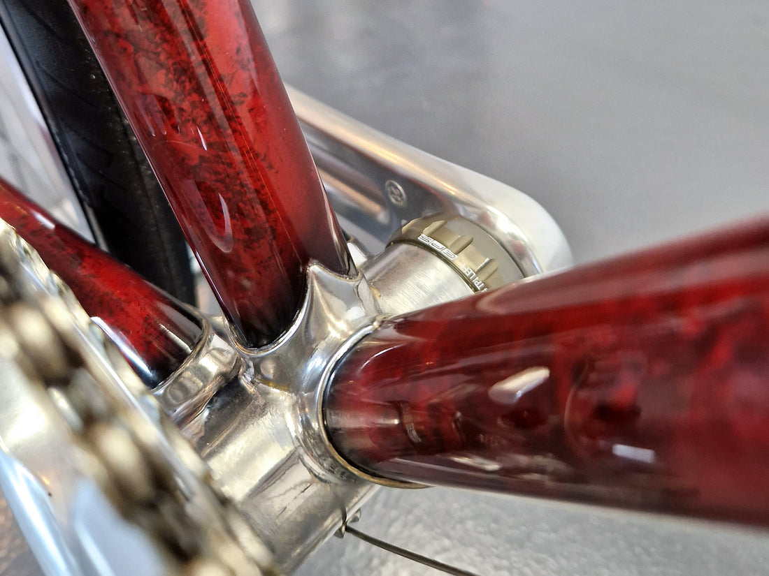 Mark Reilly legacy custom bike bottom bracket red silver 