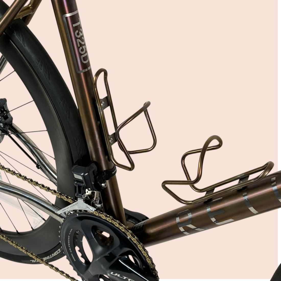 Matt anodised bottle cages.