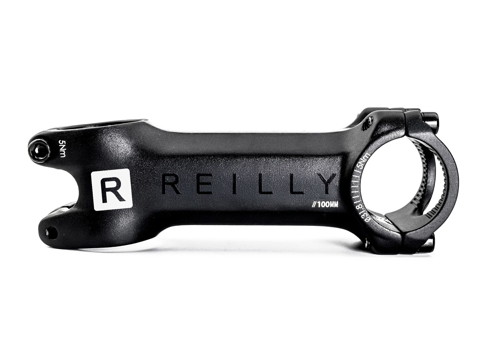 Black bicycle stem with REILLY branding