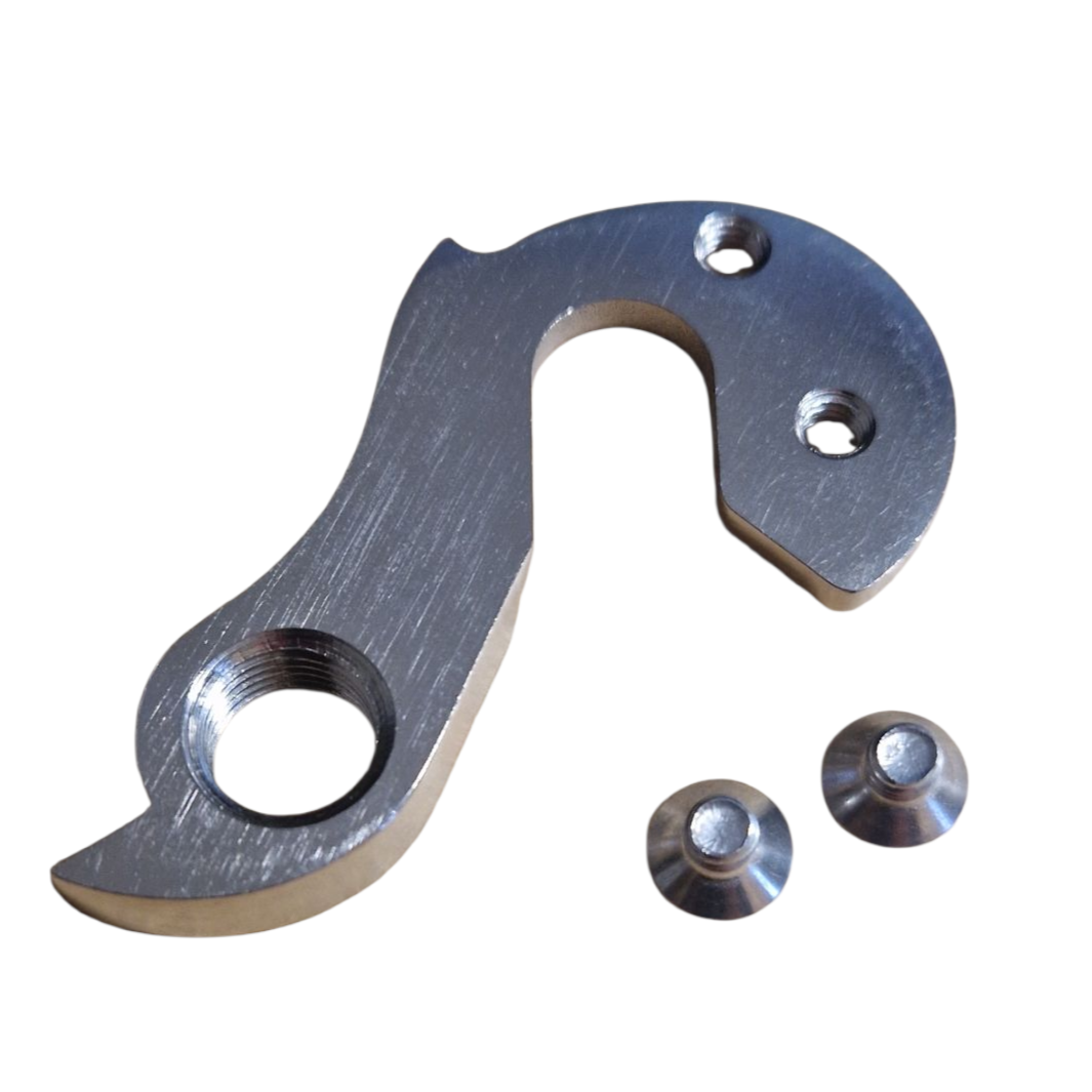 Metallic caliper rear mech on a white background