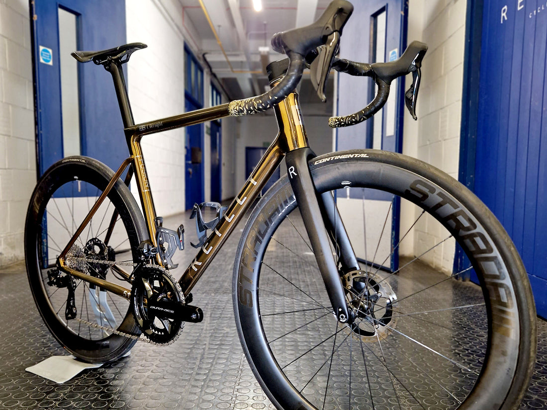 Custom gold finished Reilly titanium bike