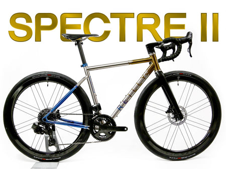 Spectre II bicycle on a white background with gold text