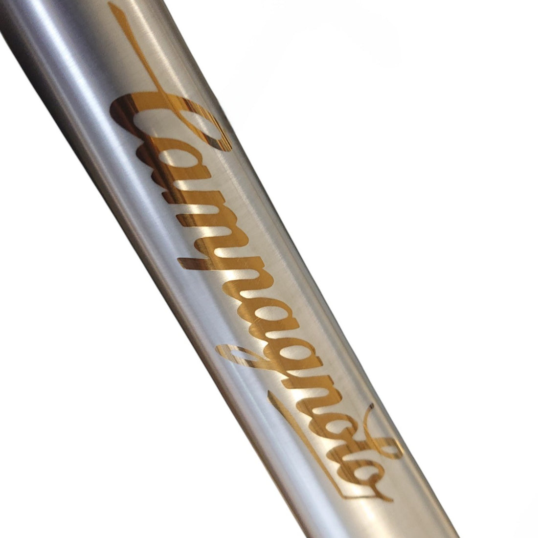 Titanium tube with Campagnolo written in gold