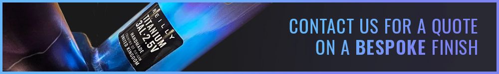 A promotional banner featuring a black custom-painted finish sample bottle with blue and white text, alongside the text 'CONTACT US FOR A QUOTE ON A BESOPO FINISH' on a dark blue background.