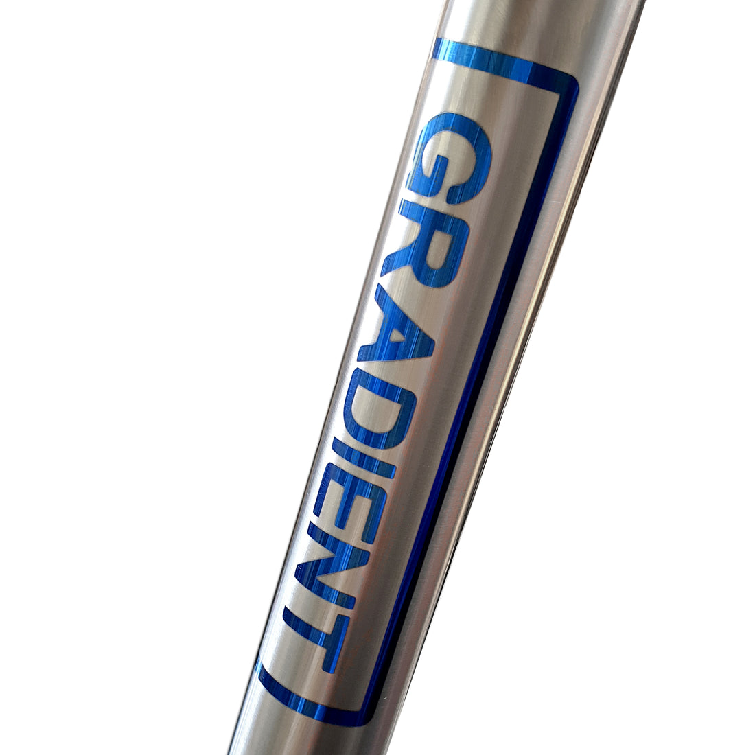 Blue gradient branding decal on a Reilly titanium gravel bike
