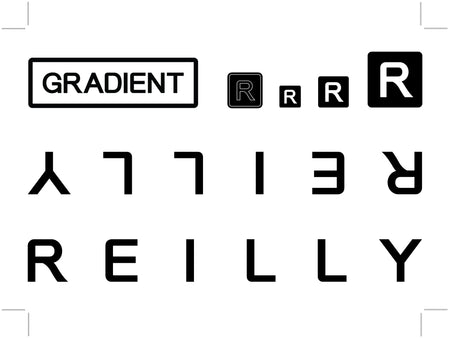 Gradient decal on white
