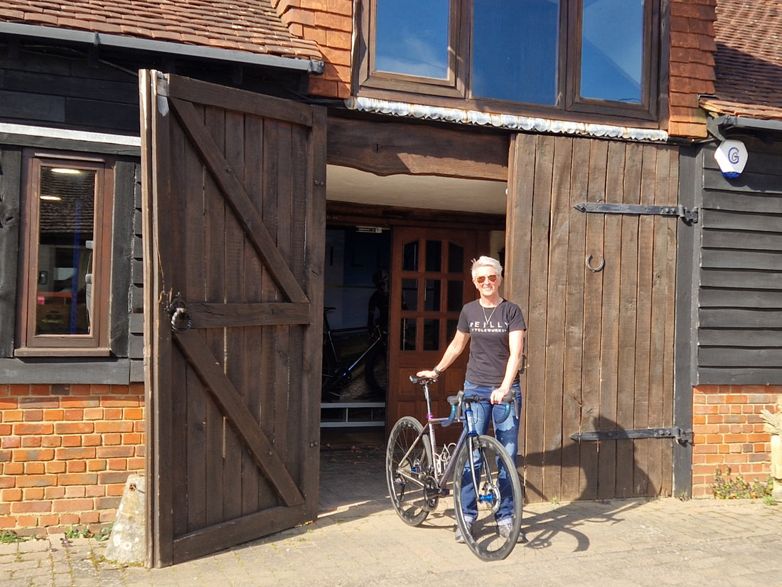 Elaine Burroughs with a new Reilly Titanium bike 