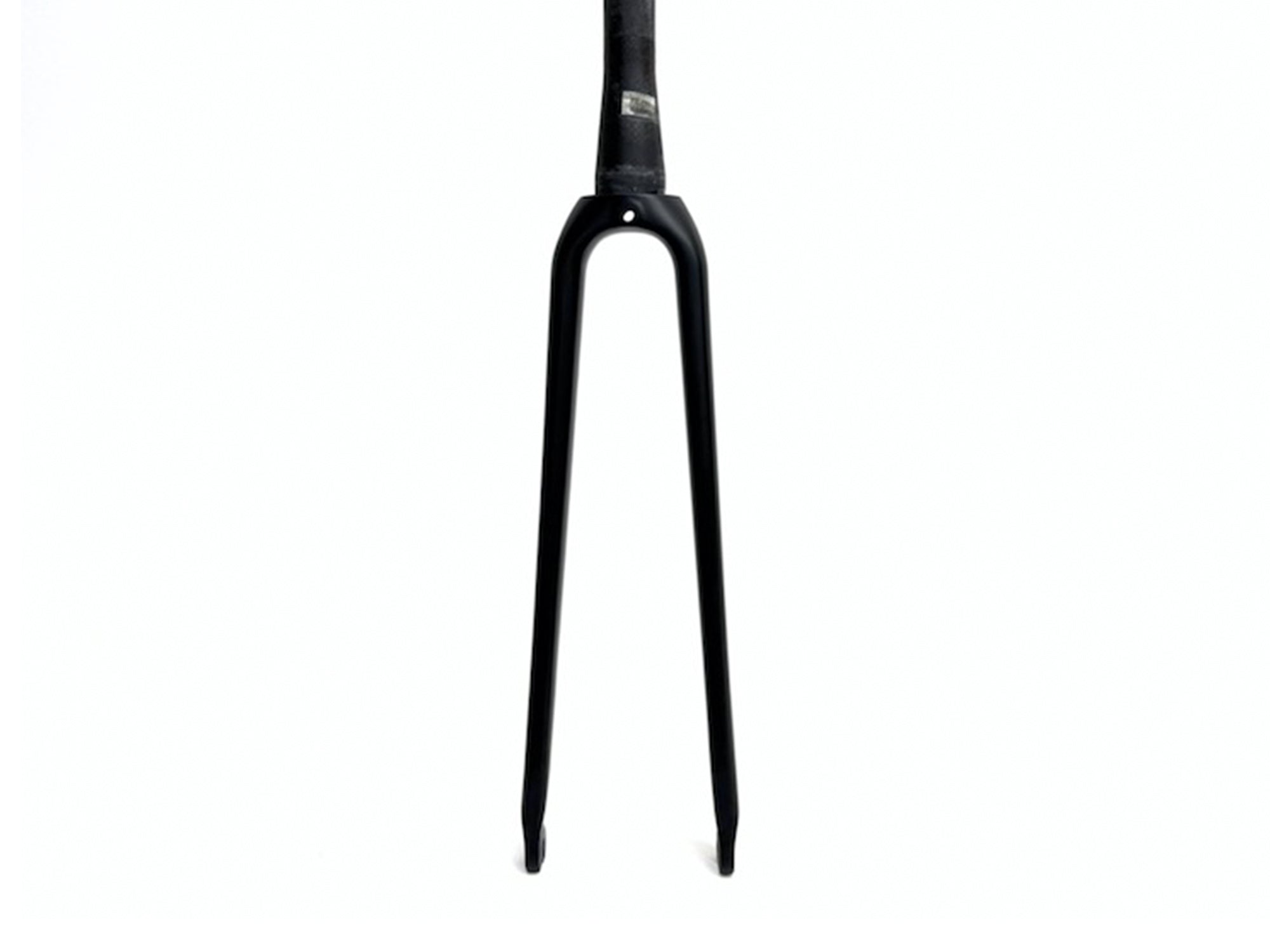 Black bicycle fork on a white background