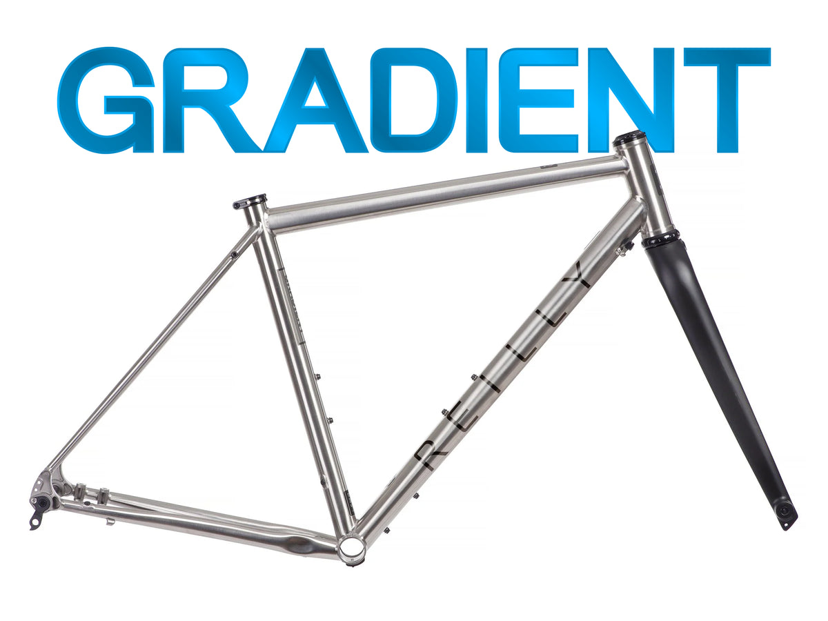 Bicycle frame with 'Gradient' branding on a white background