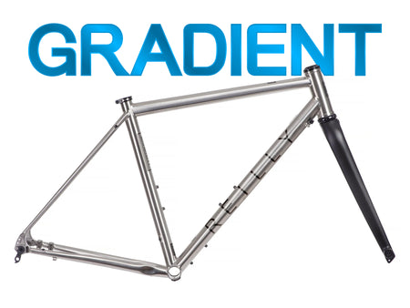 Bicycle frame with 'Gradient' branding on a white background