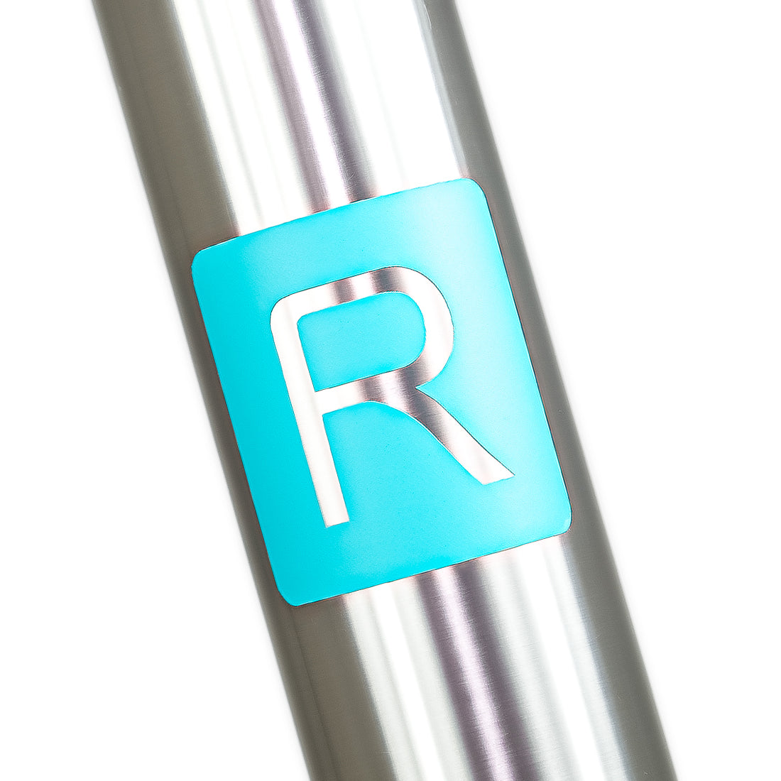ice blue "R" logo for use on a reilly titanium bike