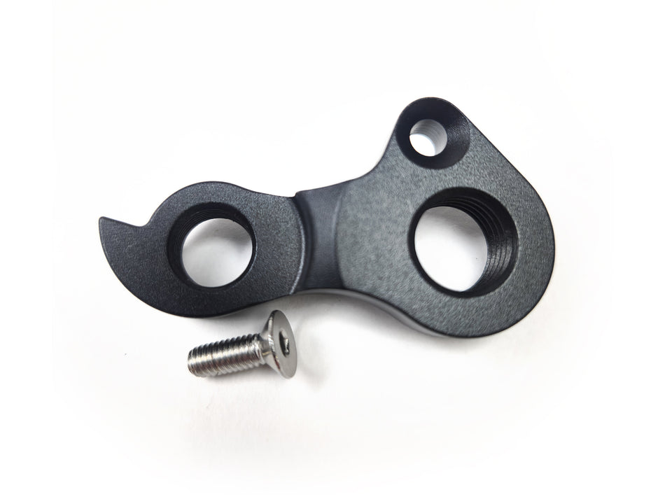 Metal mechanical component with a screw on a white background