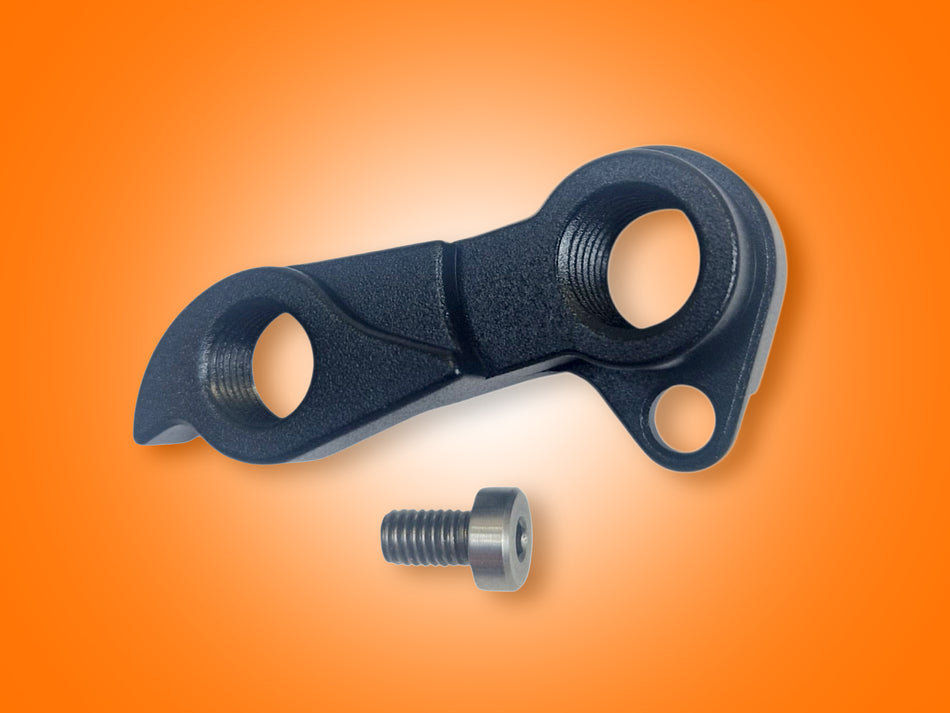 Mechanical component with a screw on an orange background
