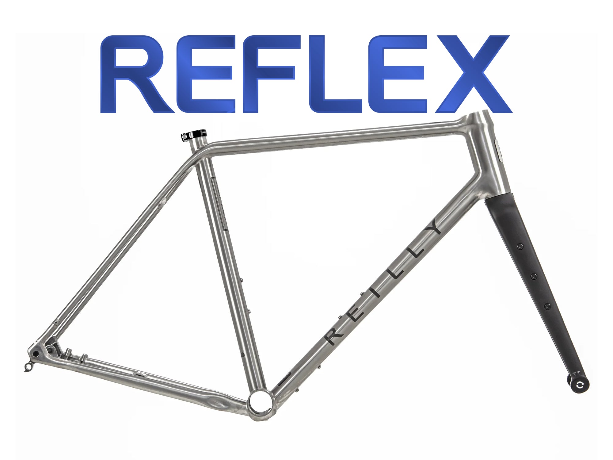 A titanium gravel race frame set with integrated fork and cable routing, displayed on a white background.