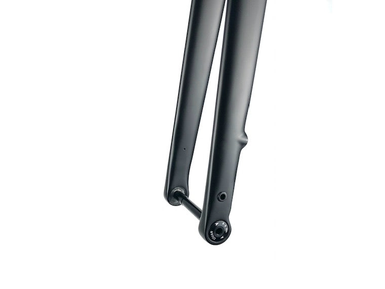 Carbon fibre gravel bike forks thru axle and eyelets