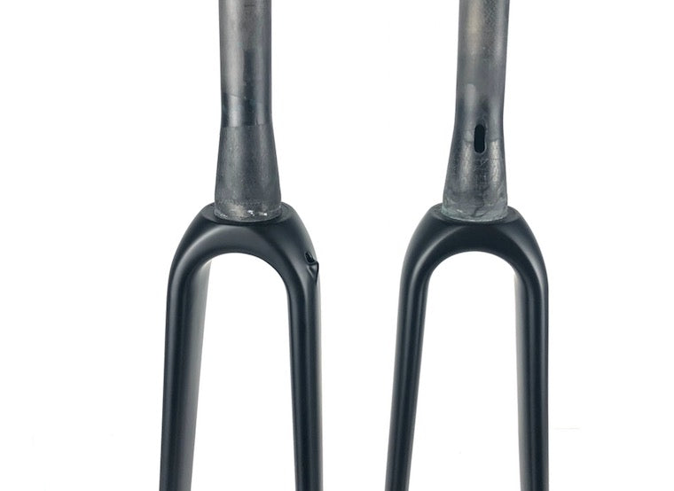 Tapered steerer tube on the Reilly Spectre carbon bike forks