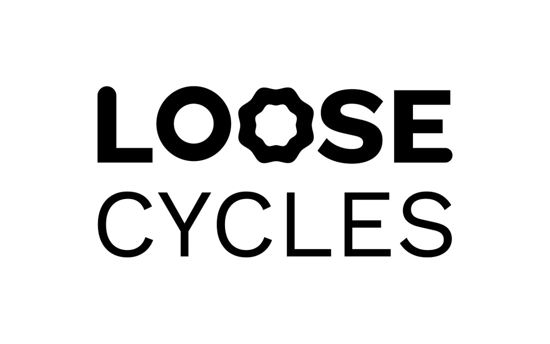 loose cycles logo, the second o is in the shape of a cog.