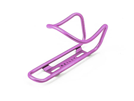 pink bicycle bottle cage on a white background
