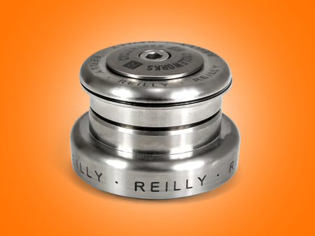 Titanium headset  with 'Reilly' branding on an orange background