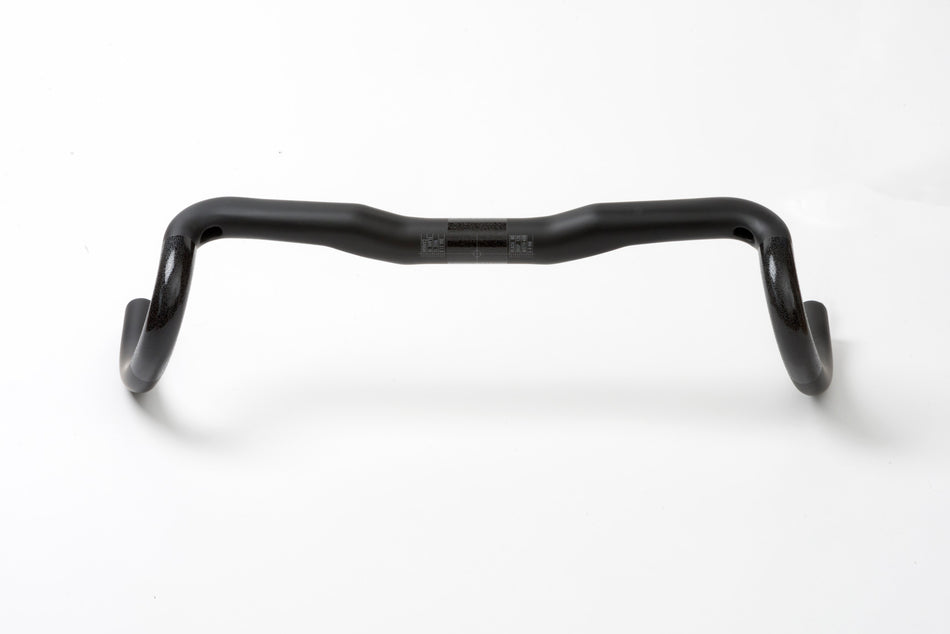 carbon handlebars view from the back on white background.