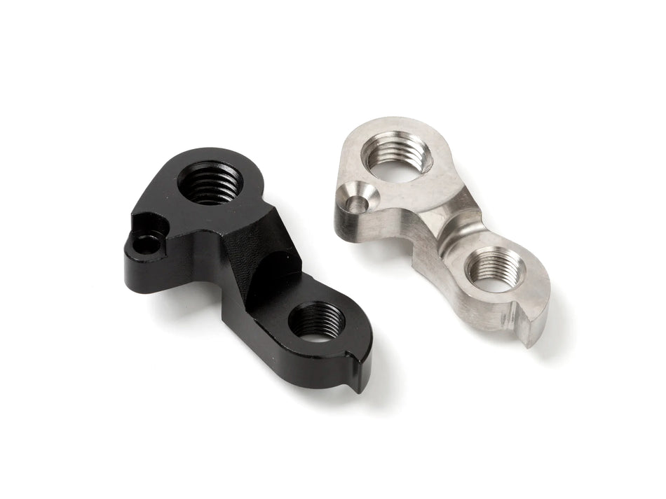 Rear mech hangers in black and silver on white backgroundbackgro