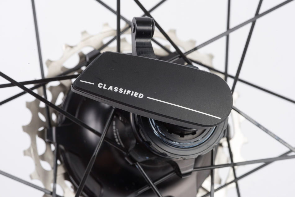 Side on view of the Reilly x Classified hub for bicycle wheels