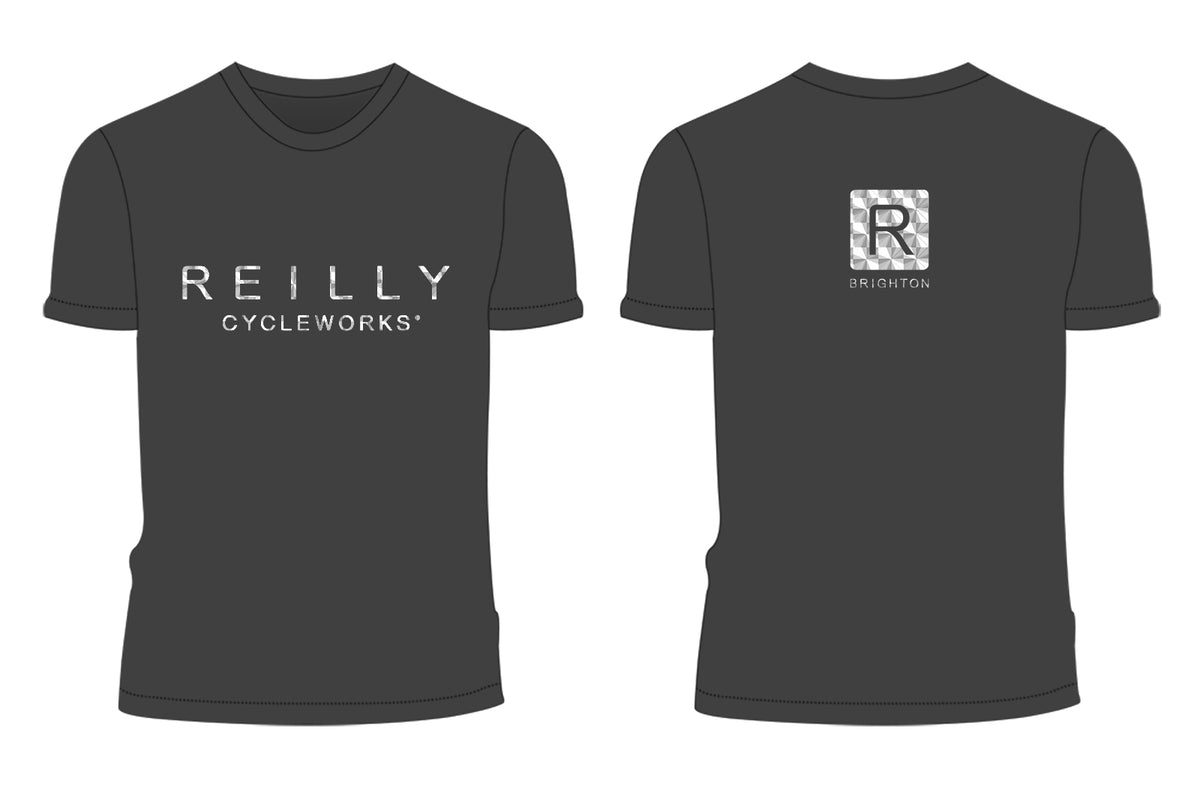 Reilly branded T-shirt with the Reilly logo in holographic print 