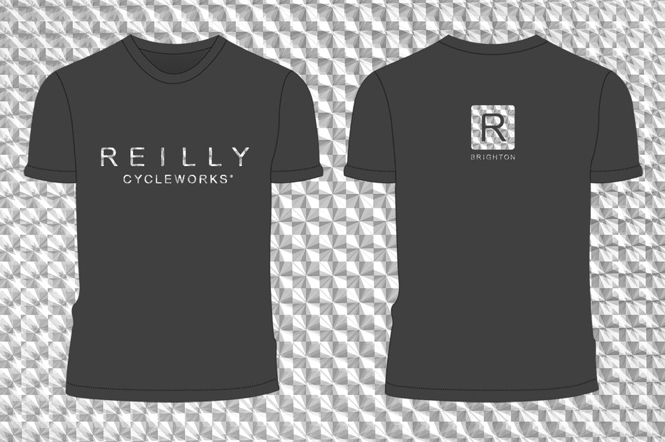 Reilly titanium bikes branded T-shirt with holographic effect